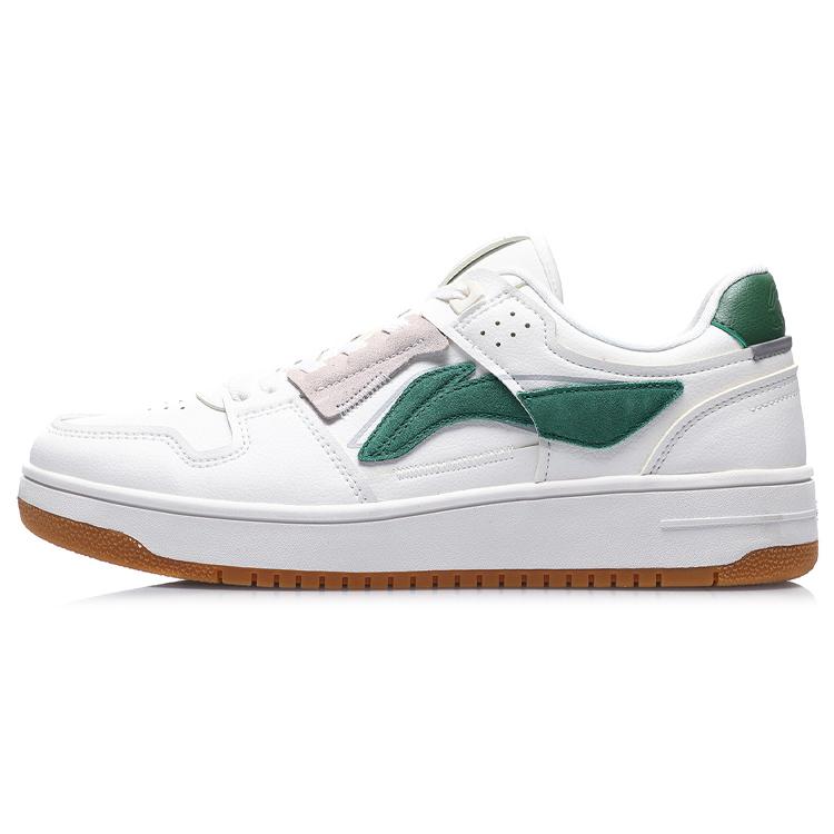 Li Ning Tianji Slip Resistant Cushioning Abrasion Resistant Breathable Low top Skateboard Shoes Men's White Green AGCP299-6