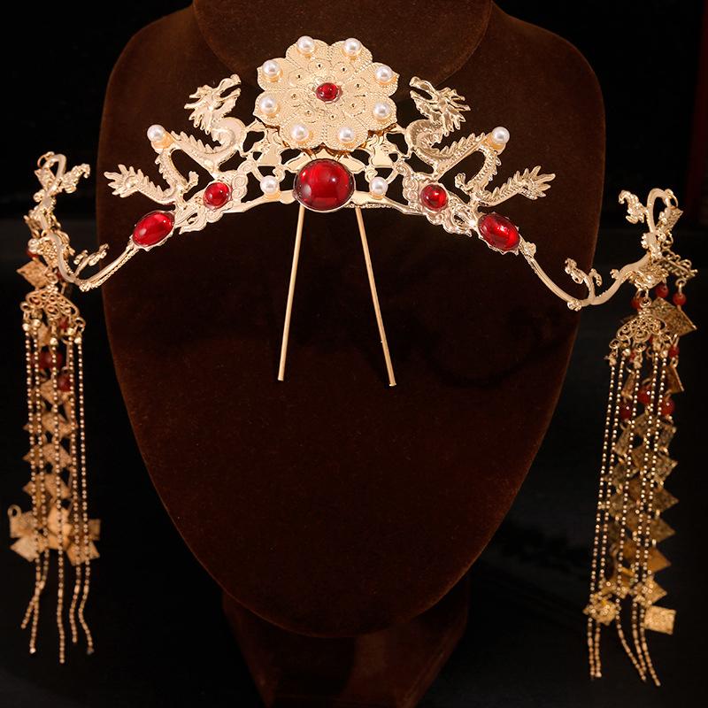 Tassel Headband Hanfu Hair Accessories Crowns Tiaras Wedding Party Bridal Headpiece For Xiuhe Dress