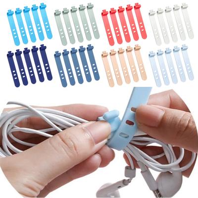 5Pcs Cable Organizer Ties Management for Headphones Flexible Wire Silicone Reusable Cable TV USB Computer