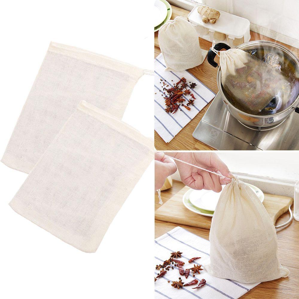 1/3/5PCS Reusable Tea Coffee Slag Bags Strainer Mesh Nut Milk Cotton Filter Bag Wine Strainer