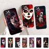 Catrina Schöne Rose Mädchen Schädel Telefon Fall Für iPhone 14 13 12 11 Pro Max XS X XR SE 2020 6 7 8 Plus Mini Transparent Shell