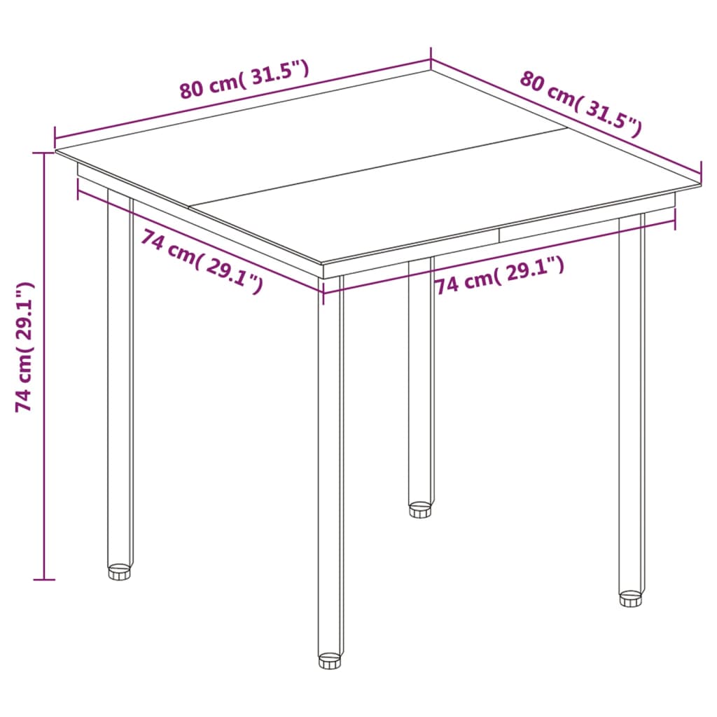 Vidaxl 5-Cz. Garden Furniture Set With Cushions, PE Rattan And Glass