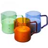 500ml Colored Handmade Glass Coffee Cup Clear Glass Measuring Cup With Handle Milk Jug Cafe Creamer Juice Tea Coffee Cups