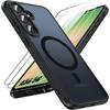 Coque de protection pour Samsung Galaxy A56 5G - Cercle Magnétique - Noir - 2 Verres Trempés