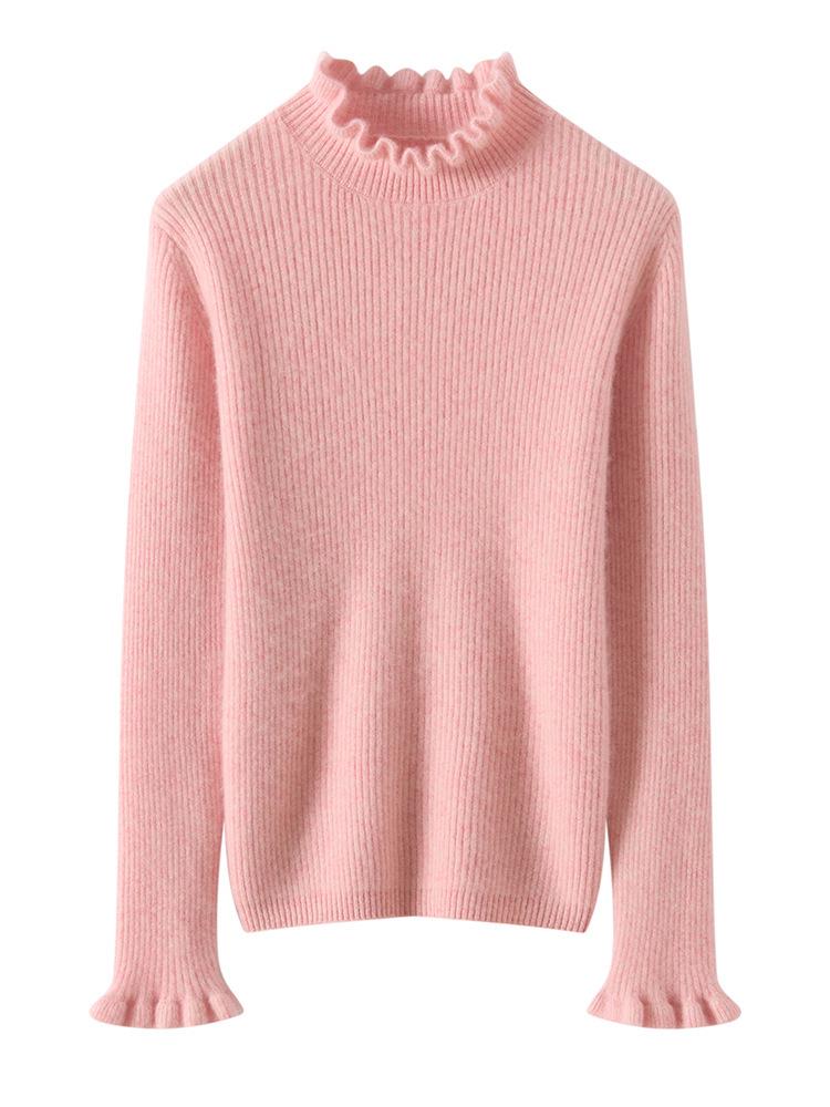 Autumn Winter Cashmere Knit Base Layer - Women's Soft & Comfortable Solid Color Fashion Top
