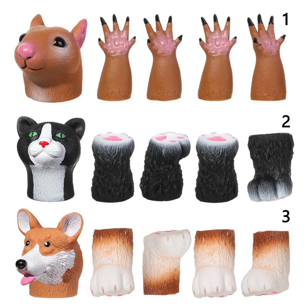 Washable Squirrel Cat Dog random combination Hand Puppet Props Finger Dolls