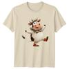 Festive Dancing Cow Christmas Holidays Mens TShirt Womens Tee Graphic Top Unisex T-Shirt