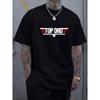 European Sizes Men'S Graphic T-Shirt - Red & Lettering with Top Dad Print - Heavy-Duty Casual Round Neck Short Sleeve Tee - Comfortable Fabric