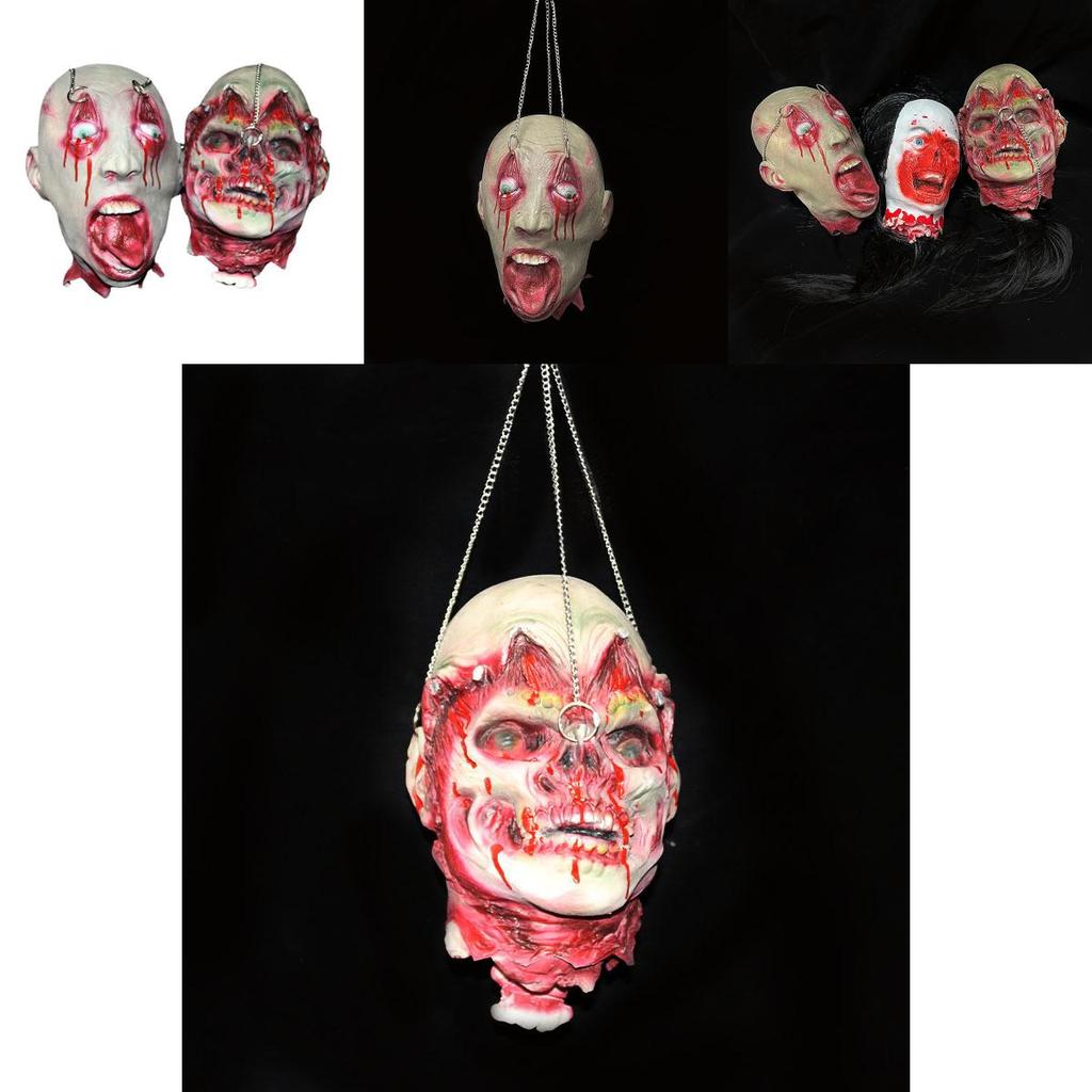 Halloween Simulation Horror Zombie Skull Head Props For Spooky Scene Decor