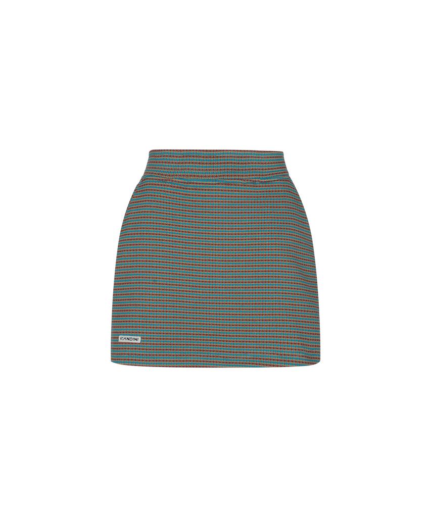 Candini Turquoise (Brick) Jacquard Mini Skirt