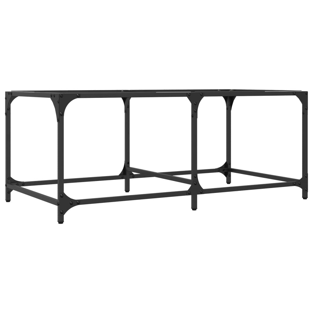 Vidaxl Coffee Table with Glass Top, 98.5X50X40 Cm, Steel