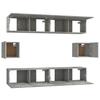 vidaXL 6-tlg. TV-Schrank-Set Betongrau Holzwerkstoff