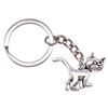 Cat Keychain Poultry Charm Pet Lover Key Holder 28mm Ring