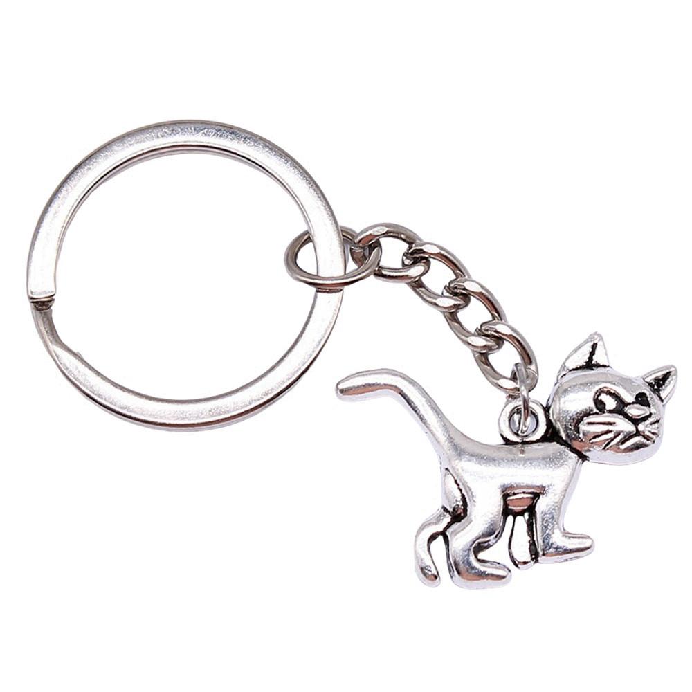Cat Keychain Poultry Charm Pet Lover Key Holder 28mm Ring