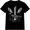 Rock N Roll T-shirt Gitaar Vleugels Grafisch T-shirt Vintage Muziekband Rocker Shirt