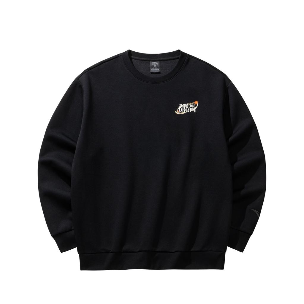 ANTA Sweatshirts Unisex Basic Black 3 Crew Neck Moderate 972611702-3