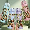 1PC Ornate Number Sixty Seven Art 750ml Color Plastic Water Bottle Leakproof Flip Straw Lid For Sports Office Home Use