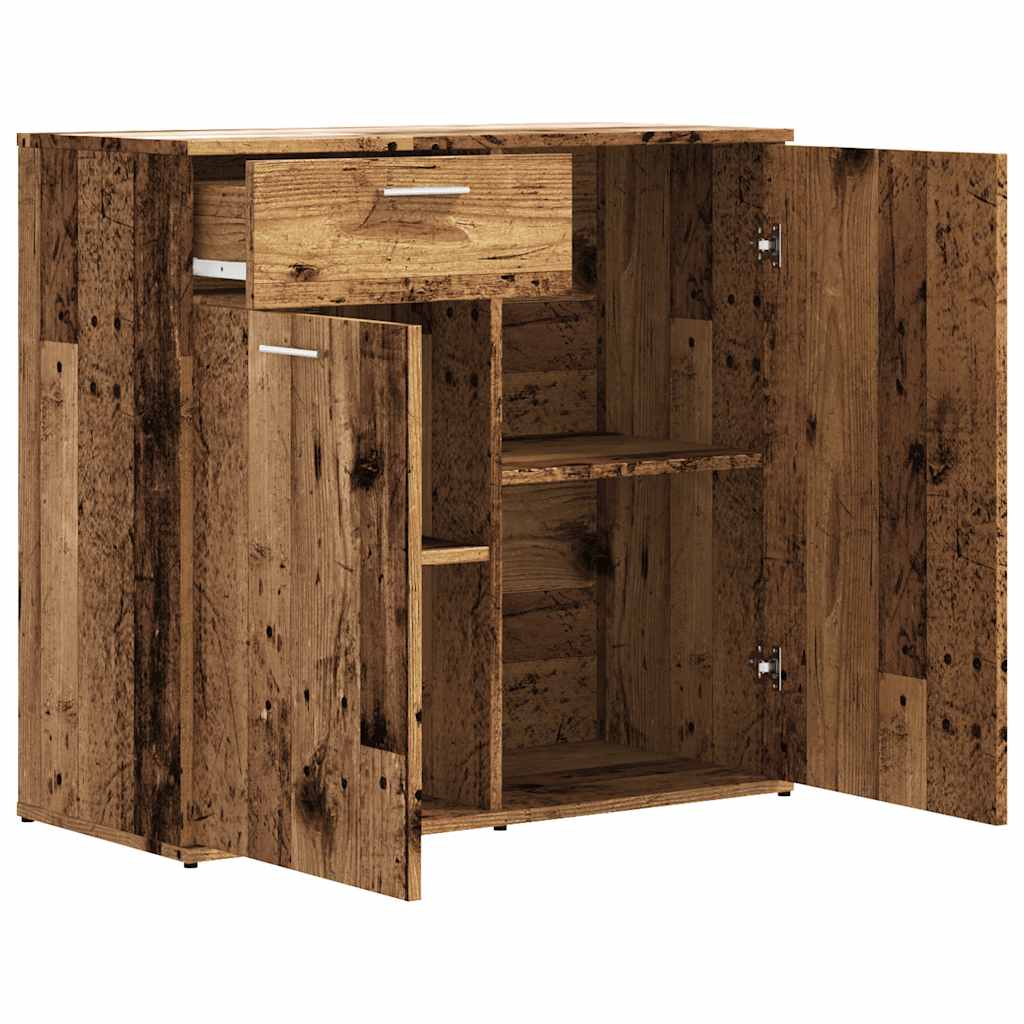 Sideboard with Rustic Wood Look 80 X 36 X 75 Cm Engineered Wood