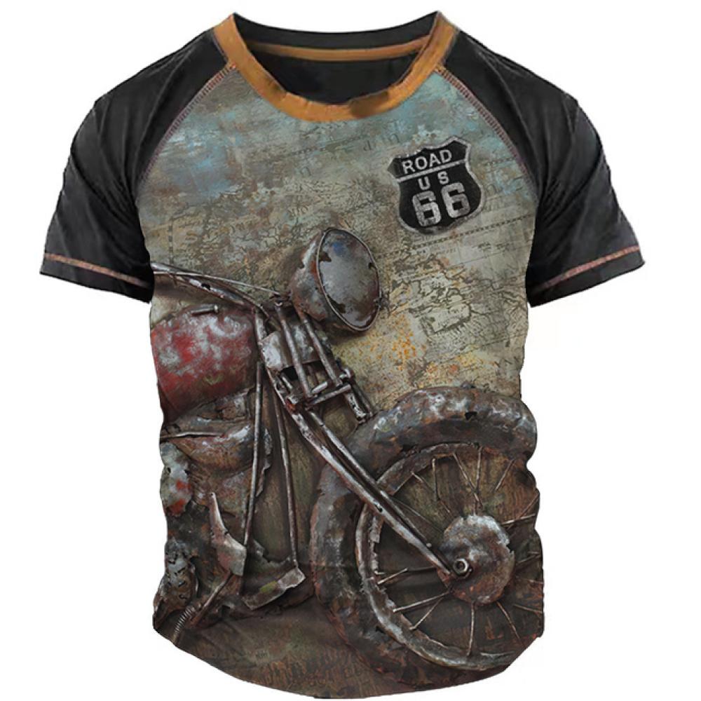 Herr Sommarkläder 3d Grafik T-shirts Vintage Motorcykel T-shirts Streetwear Kortärmade Toppar Herr Motorcykeltröjor Tee