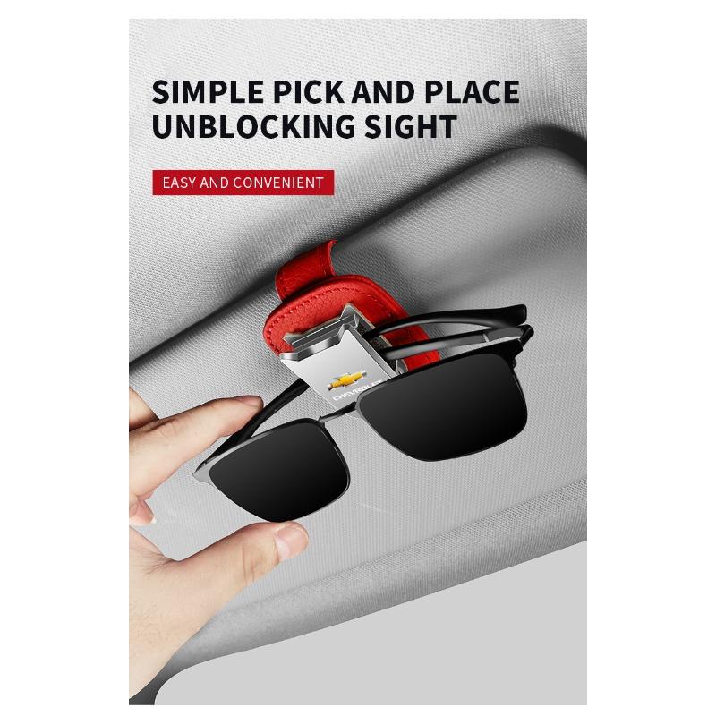 Auto Sun Visor Glasses Box Sunglasses Clip Card Ticket Holder Stand For Chevrolet Cruz Mai Rui Bao Cobalt Impala Onix pioneer Explorer Bolt EUV Tahoe