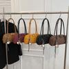 New Suede Shoulder Bag for Women Multi Pocket Underarm Bag Faux Suede Solid Color Handbag Zipper Satchel Bag for Work Shopping