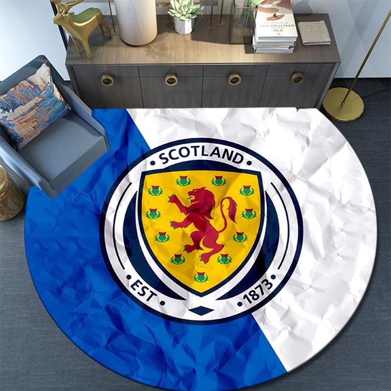 Scotland National Football Team,Round Area Rug,Carpet Rug for Living Room Bedroom Sofa Playroom Decor,Non-slip Floor Mat
