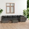 Vidaxl 7-Cz. Garden Lounge Set, Cushions, PE Rattan, Grey