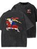 Vintage Knight Horse Graphic Washed T Shirt Women Retro Medieval Warrior Print  Tee Harajuku Streetwear Casual Short Sleeve