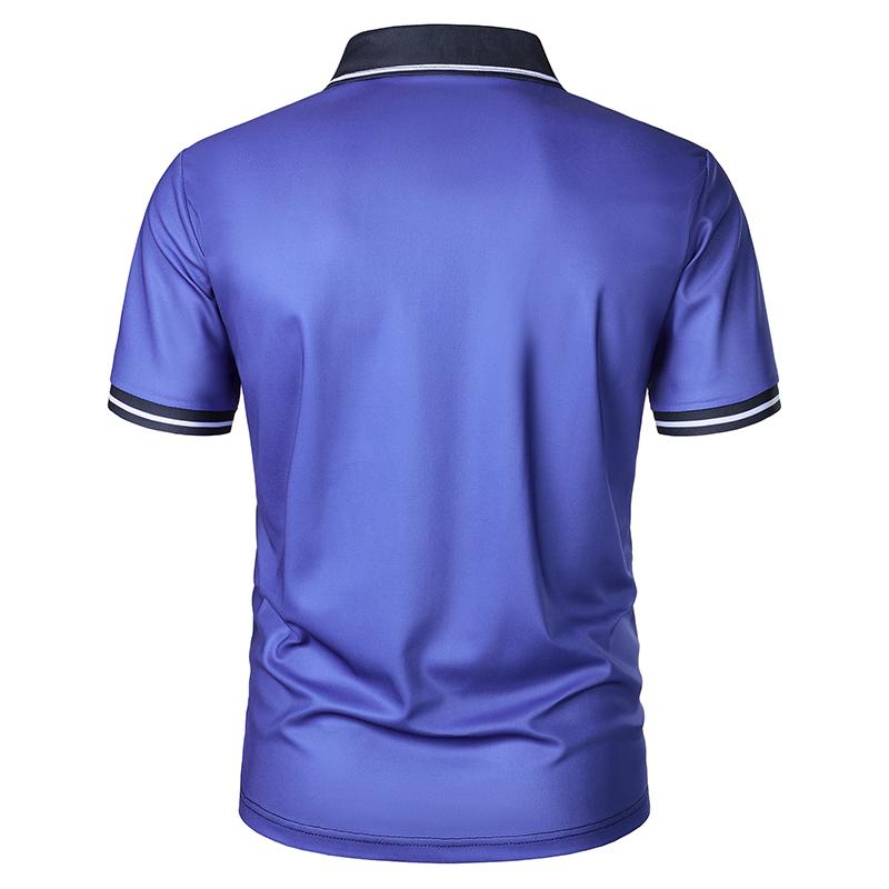 Summer New Men Short Sleeve Lapel Golf Polo Shirt Tops Men Sport Collar Spell Color Casual Tops