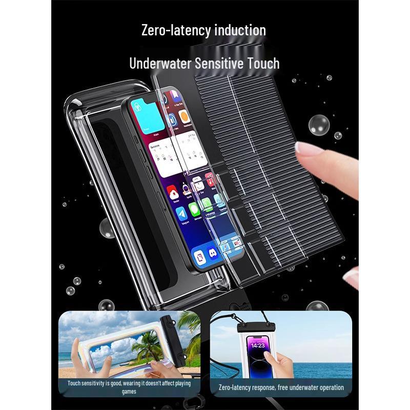 Waterproof Touch-Screen Phone Pouch with Neck Strap for Rafting, Swimming, and Rain - Allows Picture-Taking