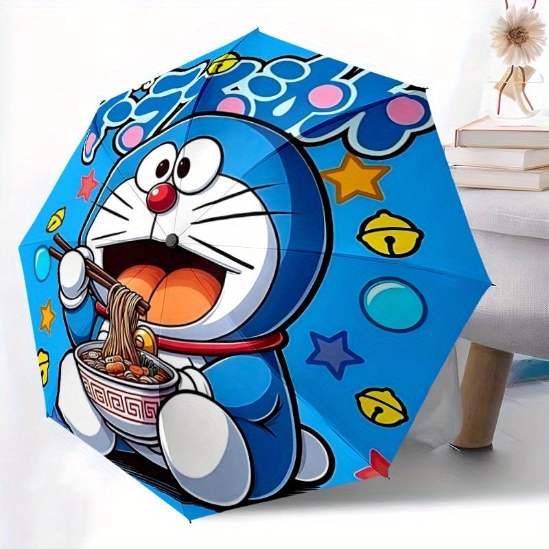Doraemon Automatic Folding Umbrella, 8 Ribs for All-Season Use, Portable for Travel & Outdoor Activities a0819051