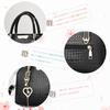 NICOLE&DORIS Women's Crocodile-Embossed Two-Layer 2-Way Shoulder Bag with Compartments, Small Size, Charm Included, Stylish Waterproof PU Leather