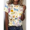 2025 Cartoon Cat Women's T-Shirts Fashion Top Tee 3d T-Shirt Harajuku Casual Short Sleeve O-Neck Oversized Female Clothing