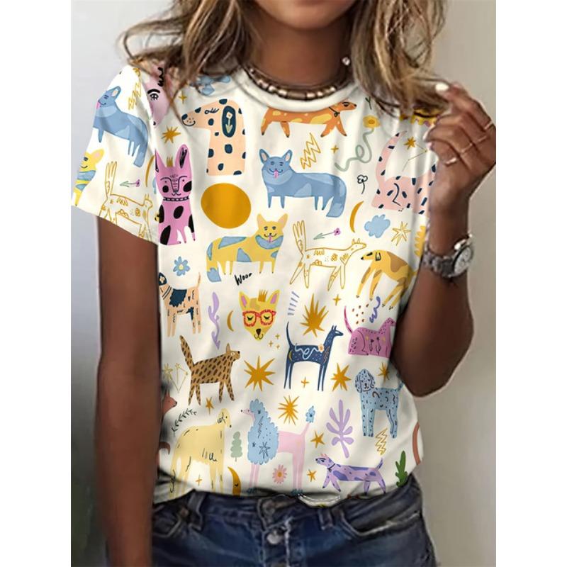 2025 Cartoon Cat Women's T-Shirts Fashion Top Tee 3d T-Shirt Harajuku Casual Short Sleeve O-Neck Oversized Female Clothing