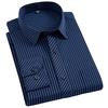 Striped Men Shirts Long Sleeve Regular Fit Classical Male Casual Shirt with Front Pocket