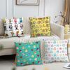 Game A-Animal Cute C-Crossing Cushion Cover Sofa Living Room Bedroom Headboard Backrest Cushion Square Cushion Nap Time Pillow C