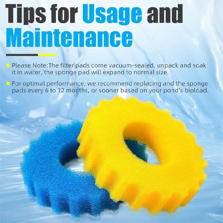 4Pcs Pressure Aquariums Pond Filter Replacement Sponge Filter Media Pad For CPF-2500 Promotes Clean Pond Water
