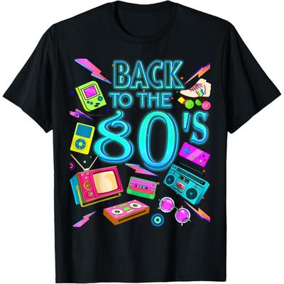 Men's Women's Kids Vintage Retro Back To 80's Graphic Design T-Shirt