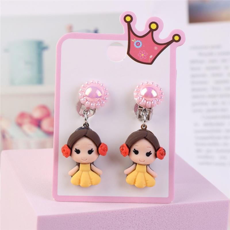 Children's Without Ear Holes Earrings Little Girls Cute Tassel Princess Pearl Earrings Jewelry Gift Fringe Ear Clip Eardrop
