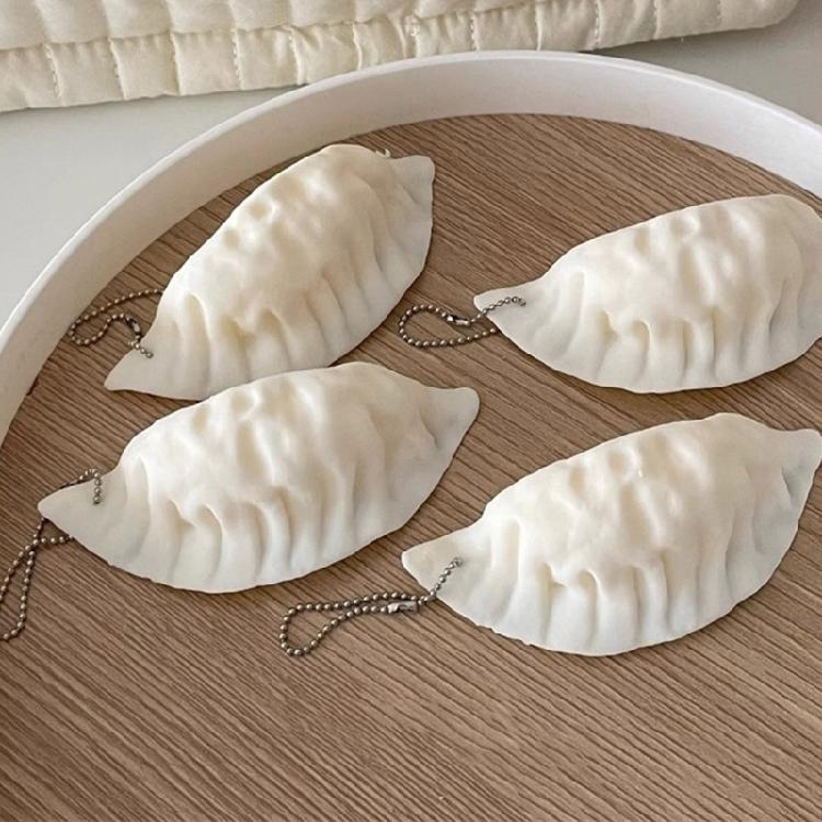 Simulation Dumpling Keychain Bag Pendant Cute Mini Squeeze Toy Dumpling Simulation Food Decoration Charm Stress Relief