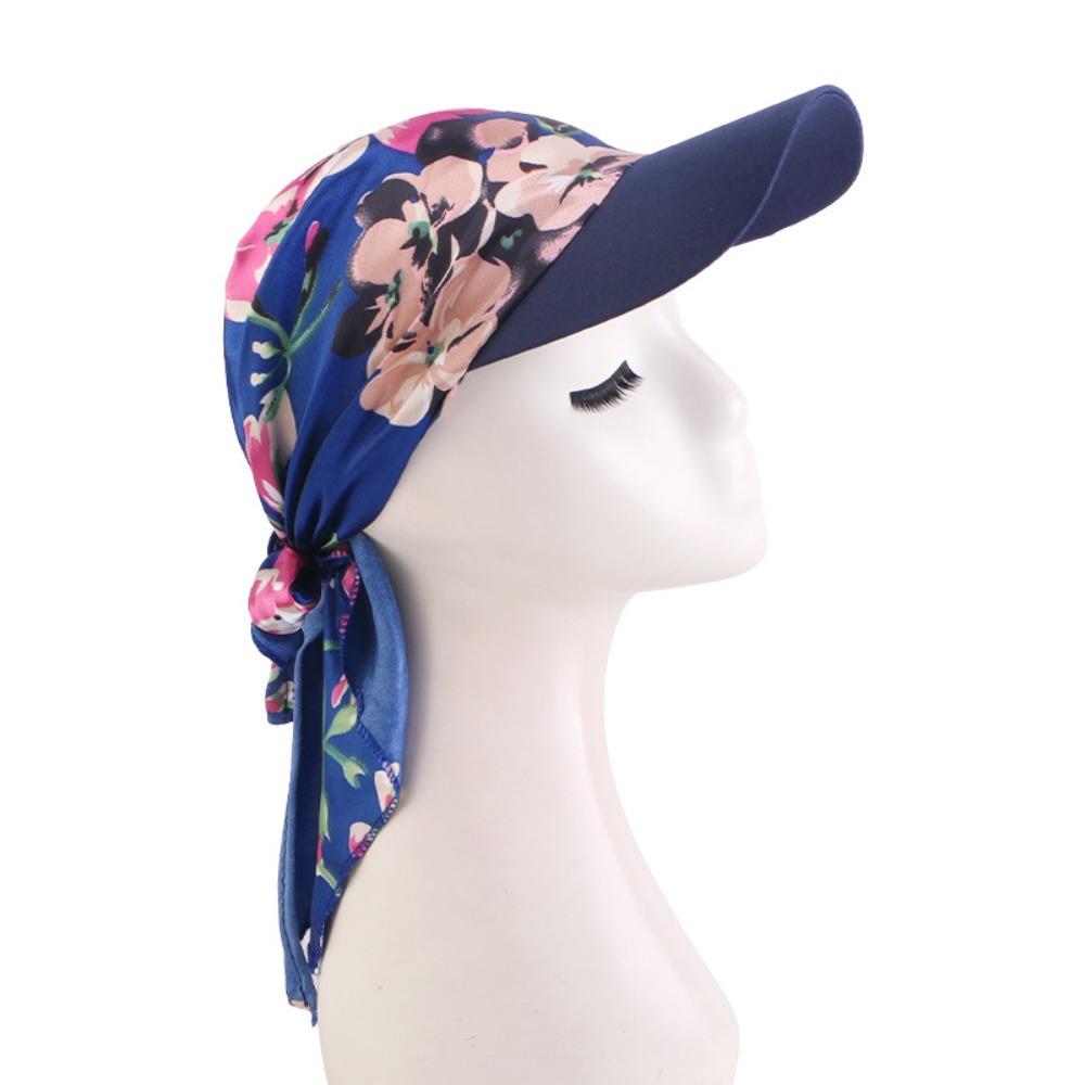 New Summer Women Printed Satin Headscarf Hat Soft Breathable Outdoor Sun Hat Lightweight Cashew Print Baseball Cap For Men Women
