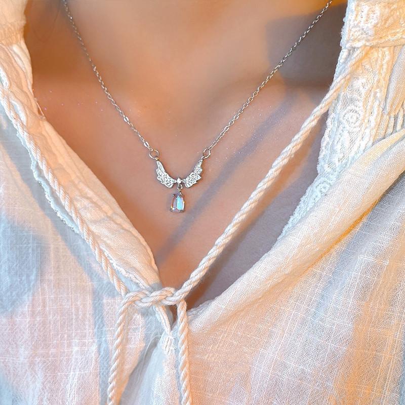 Fashion Women Angel Wings Crystal Zircon Necklace Women Fashion Jewelry Gift MIT