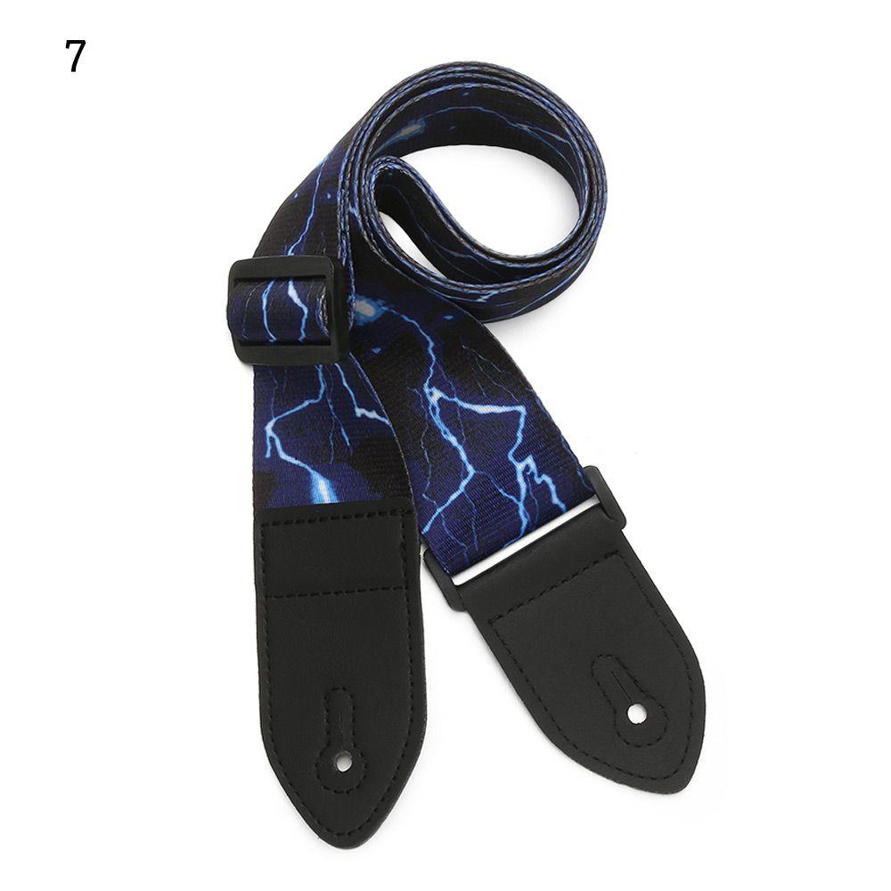 Wysokiej Jakości Końcówki ze Skóry PU Nylonowy Pasek do Gitary Akcesoria Gitarowe Niebieski Design Oświetleniowy Pasek do Basu