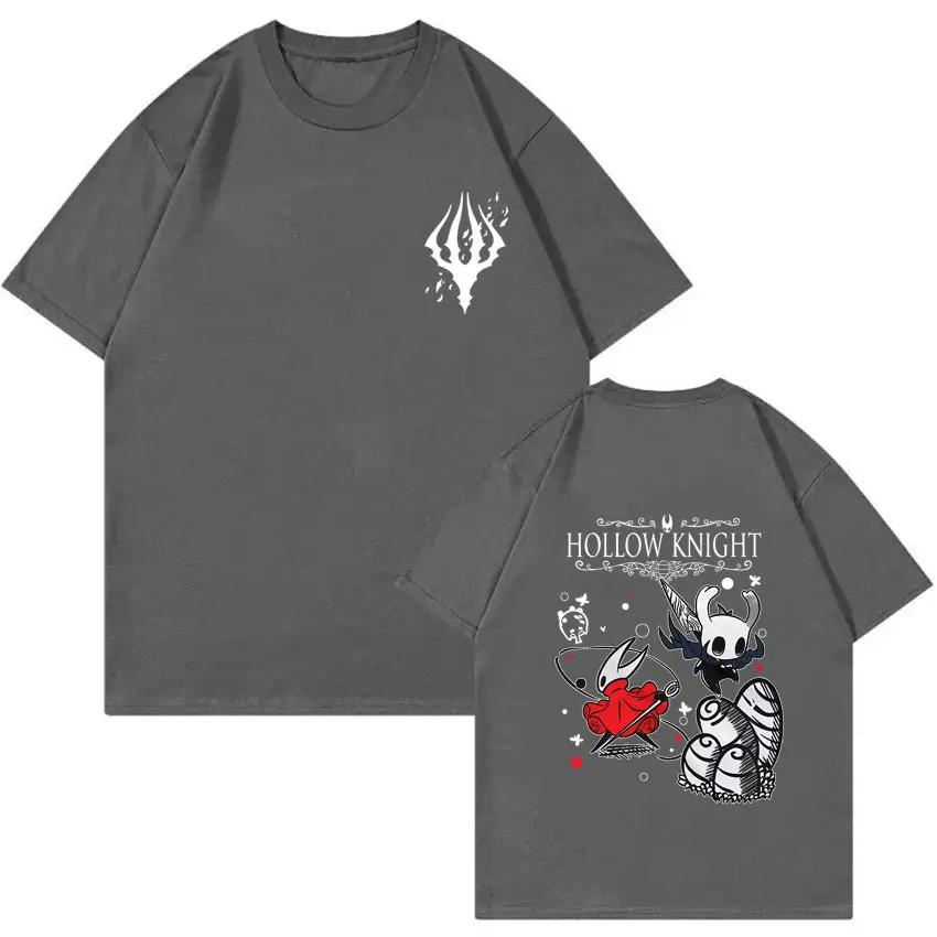 Hollow Knight Double Sided Graphic Tshirt Men Women Game Lover T Shirts Unisex Fashion Cartoon Oversized Short Sleeve Tshirt