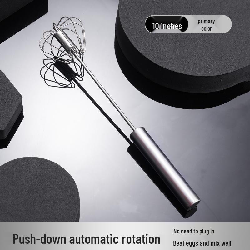Semi-Automatic Handheld Egg Beater & Milk Frother - Stainless Steel Whisk & Cream Mixer
