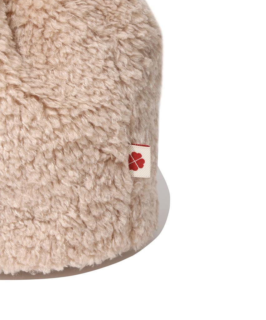 Covernat Woman Clover Heart Fluffy Bucket Bag Beige