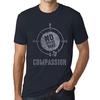 Maglietta Vintage da Uomo Maglietta Grafica Compassione Blu Navy
