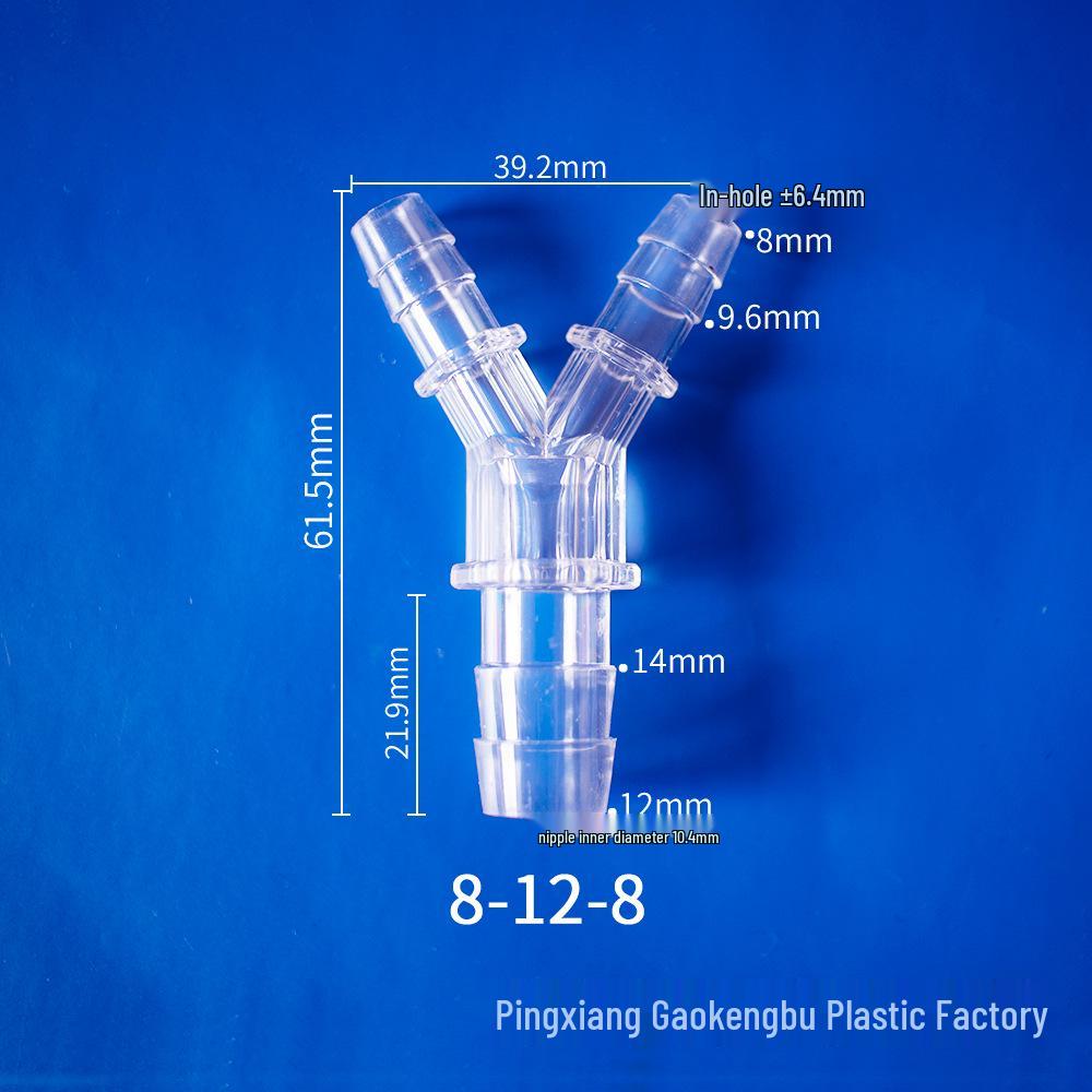 Transparent Y-Shape Plastic Tee Adapter for Universal Water Pipes