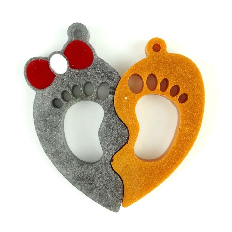 Foot Silicone Resin Mold for Keychain Jewelry Making,DIY Pendant Charms Mold