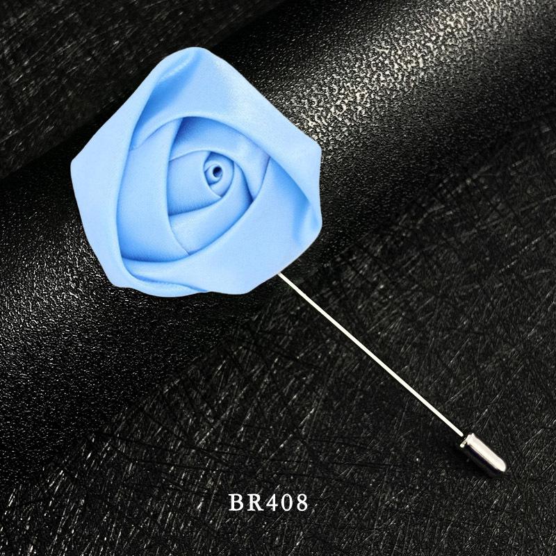 Handmade Multi-Color Rose Fabric Brooch Pin for Men's Suits - Korean Style Accessories